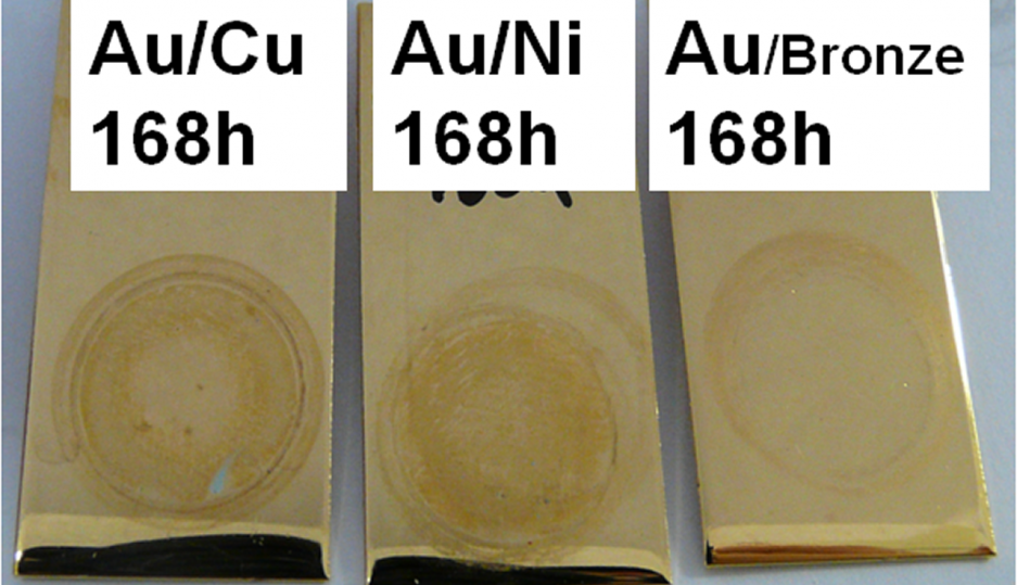 Evaluation of the corrosion resistance and cytotoxicity of electrodeposited gold on various types of intermediate layers